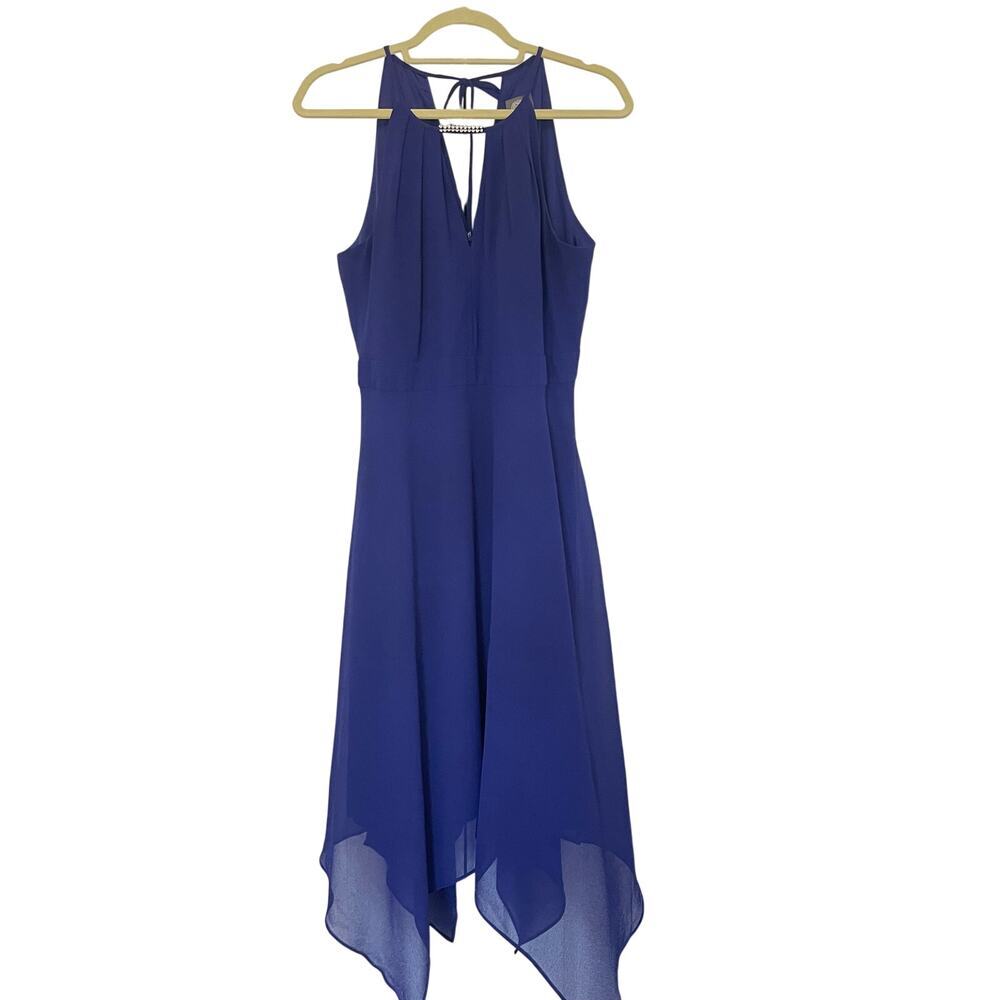 Vince Camuto Women's Halter Neck Handkerchief Flowy Mid Dress 14P